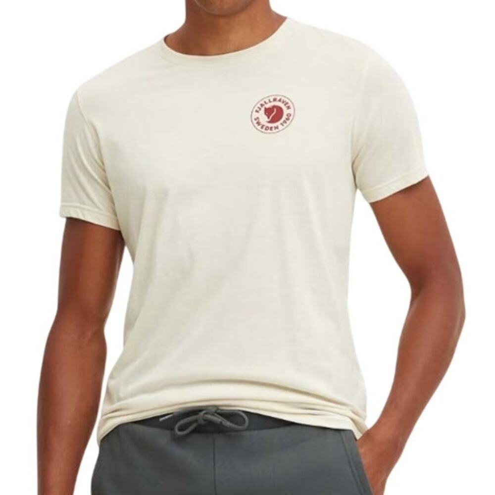 Fjallraven Men's 1960 Logo Graphic T Shirt Cream Red Size Large